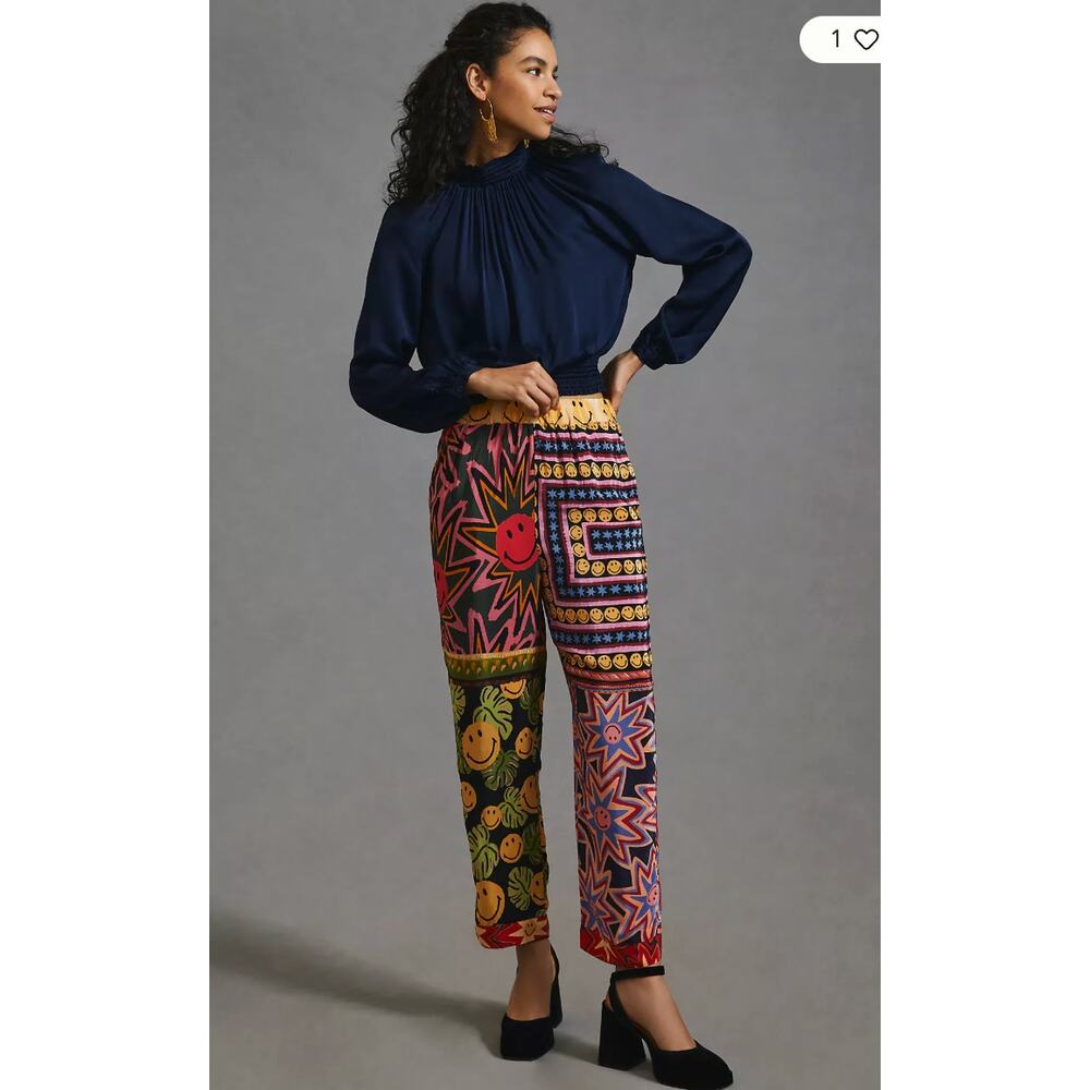 Colorful Patchwork Pants - Smiley & Farm Rio Multicolor